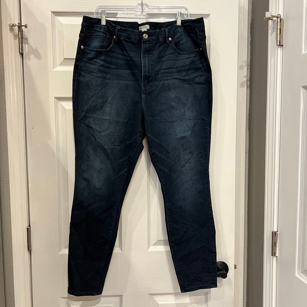 Good American Good Legs Jeans Cotton Blend Denim Dark Wash Skinny Plus Size 22